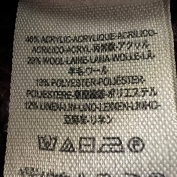 Free People Womens Dylan Tweedy Turtleneck Tunic Sweater Purple Oversized size M - Picture 14 of 16